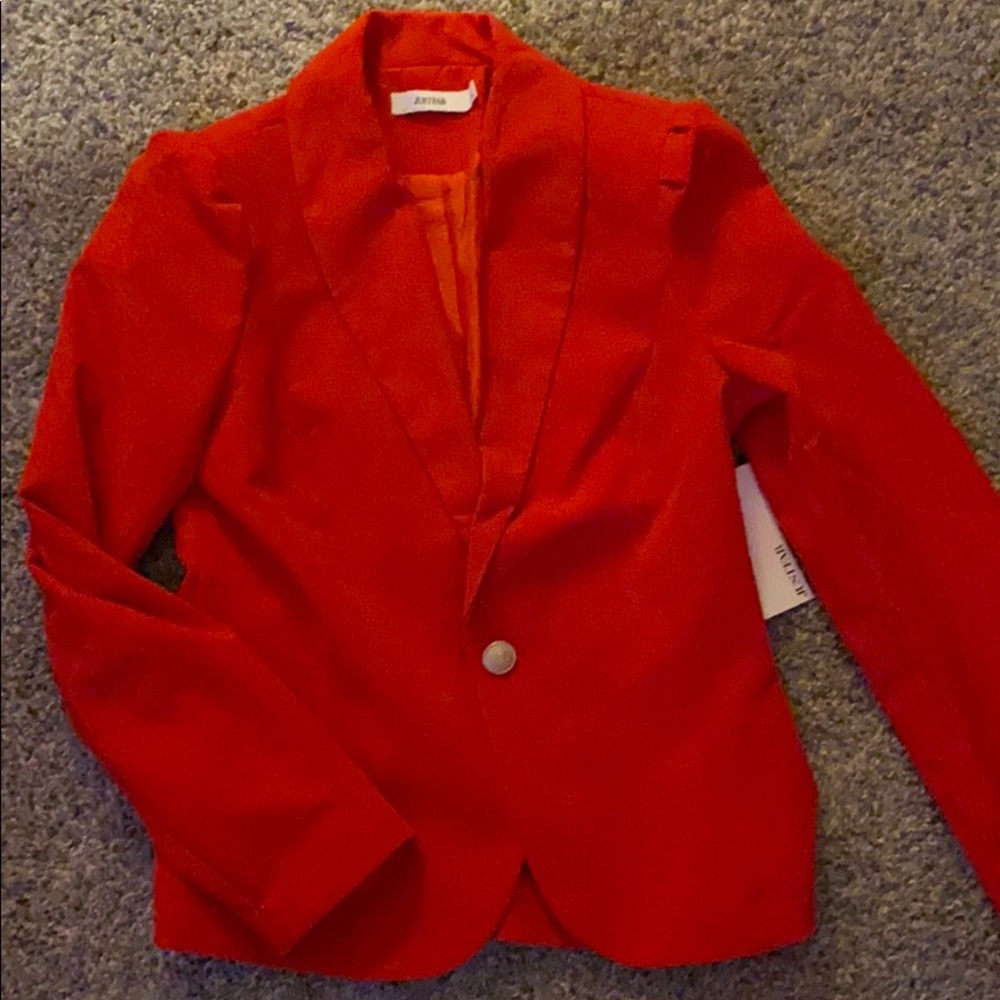 Red long sleeve blazer